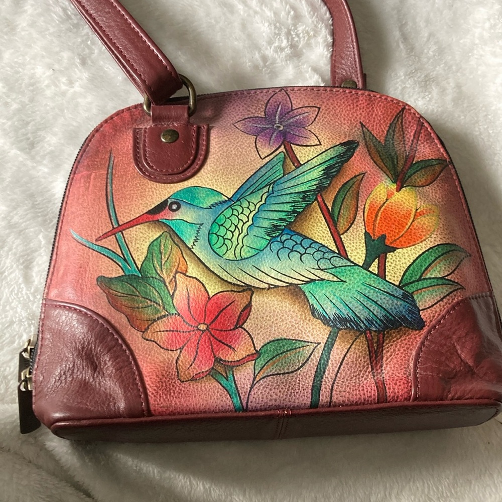 Anuschka leather small hummingbird crossbody